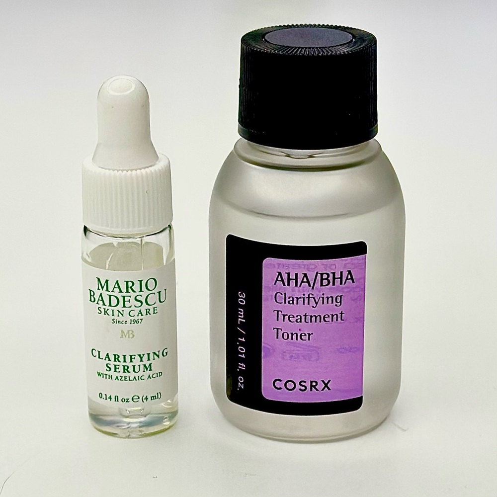 Mario Badescu Clarifying Serum & COSRX AHA/BHA Clarifying Treatment Toner